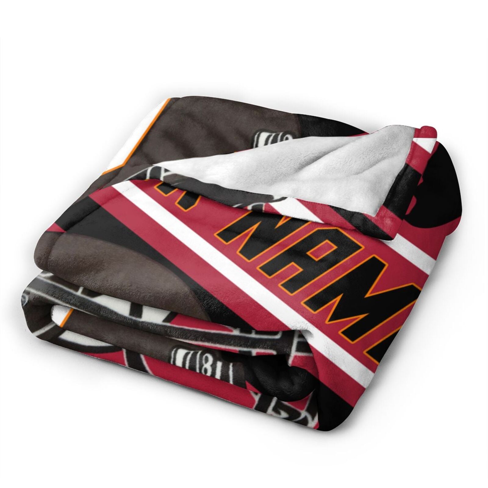 Custom Football City Map Tampa Bay Fleece Throw Blanket Name Number for Fans Gifts