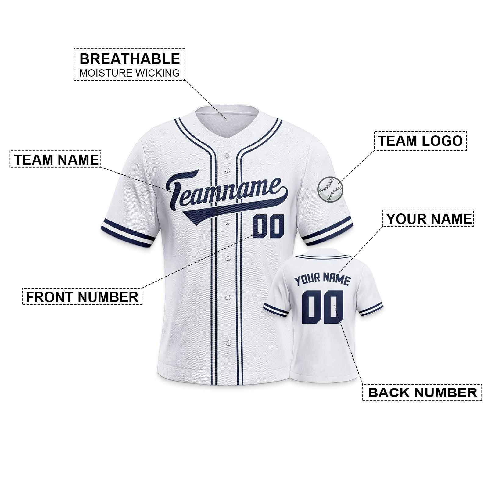 Custom White Navy-White Authentic Classic Baseball Jersey