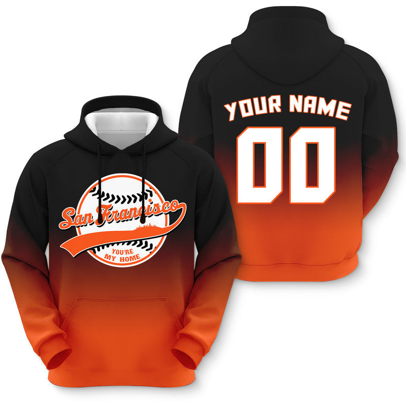 Custom Sports Pullover Sweatshirt Baseball City San Francisco You're My Home Split Fashion Hoodie