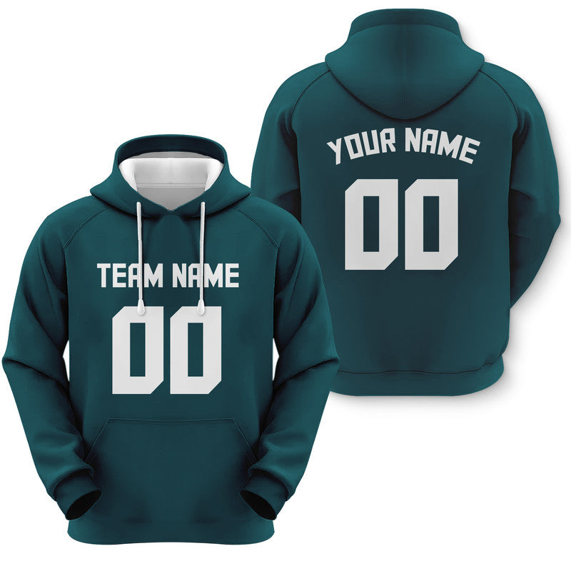 Custom Midnight Green White Sports Pullover  Sweatshirt Football Hoodie