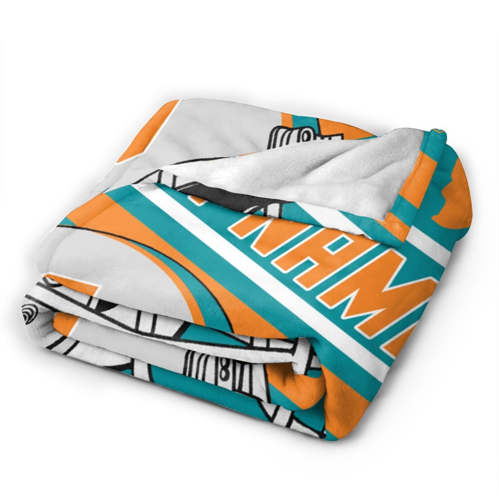 Custom Football City Map Miami Fleece Throw Blanket Name Number for Fans Gifts1