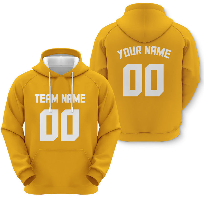 Custom Gold White Sports Pullover  Sweatshirt Football Hoodie