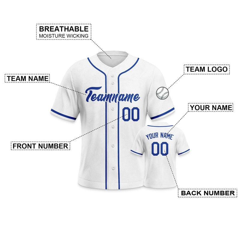 Custom White Royal-White Authentic Baseball Jersey-3
