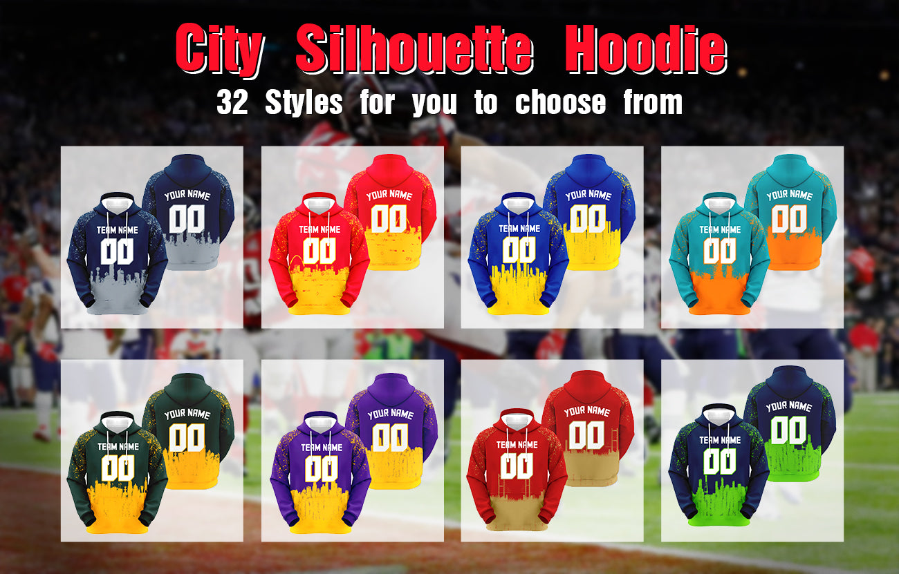 Custom Sports Pullover Sweatshirt  Graffiti City Kansas City Fashion Football Hoodie1