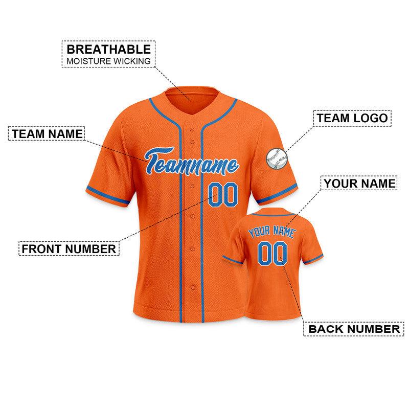 Custom Orange Powder Blue-White Authentic Baseball Jersey-3