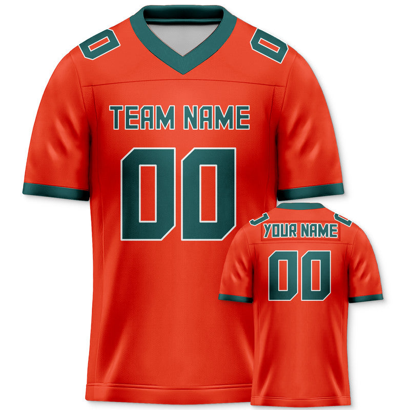 Custom Orange Kelly Green Mesh Authentic Football Jersey