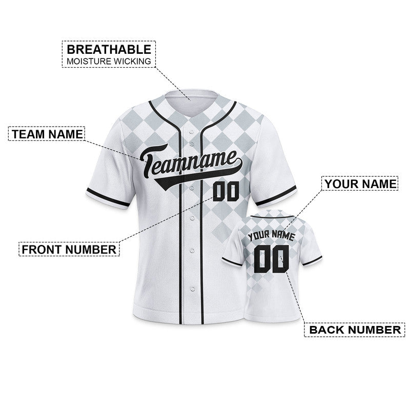 Custom White Black-Gray Creative  Cool Concept Authentic Baseball Jersey