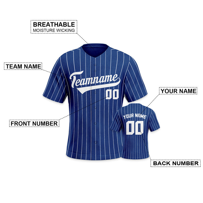 Custom Royal Gray Pinstripe White Gray Authentic Baseball Jersey