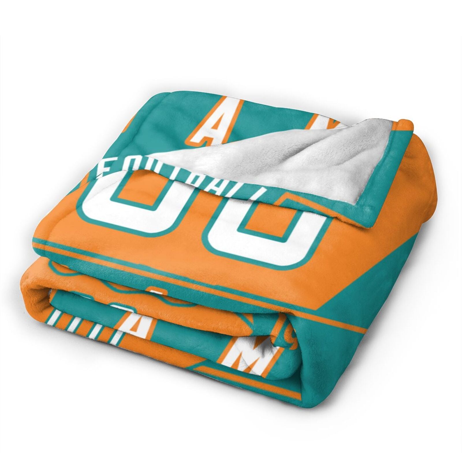 Custom Football City Miami Fleece Throw Blanket With Name Number for Fans Gifts