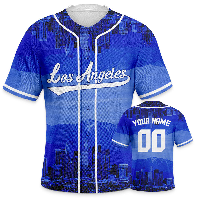 Custom 3D Night View Royal White Authentic Baseball Silhouette Jersey