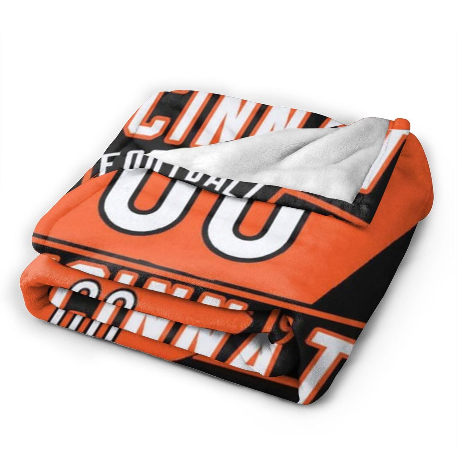 Custom Football Cincinnati City Fleece Throw Blanket With Name Number for Fans Gifts