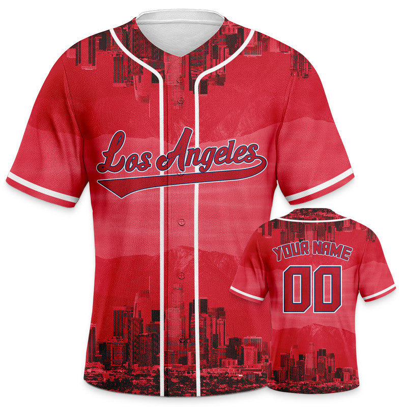 Custom 3D Night View Red White Authentic Baseball Silhouette Jersey
