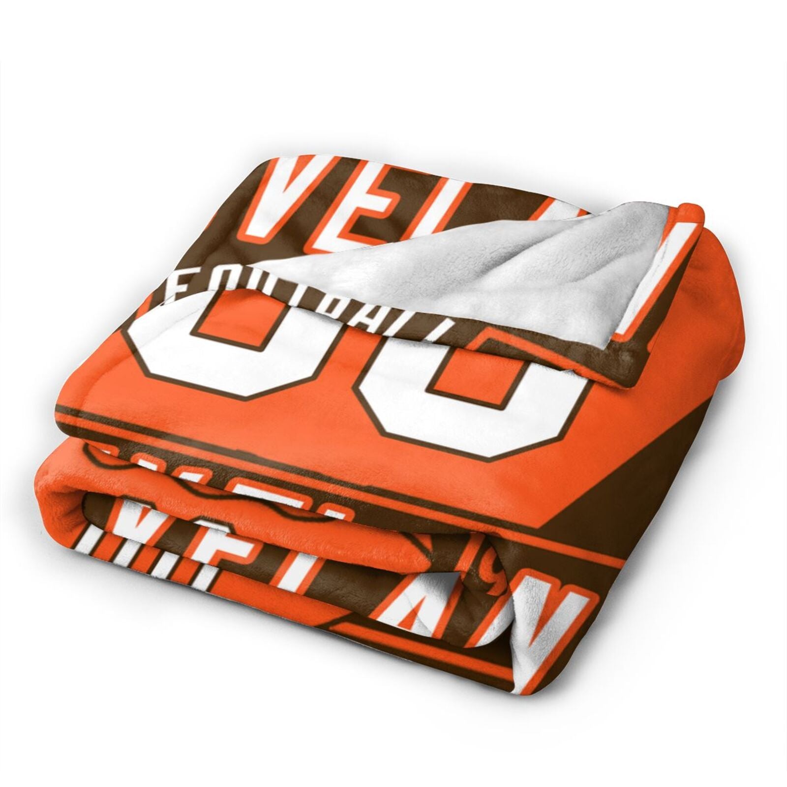 Custom Football City Cleveland Fleece Throw Blanket With Name Number for Fans Gifts