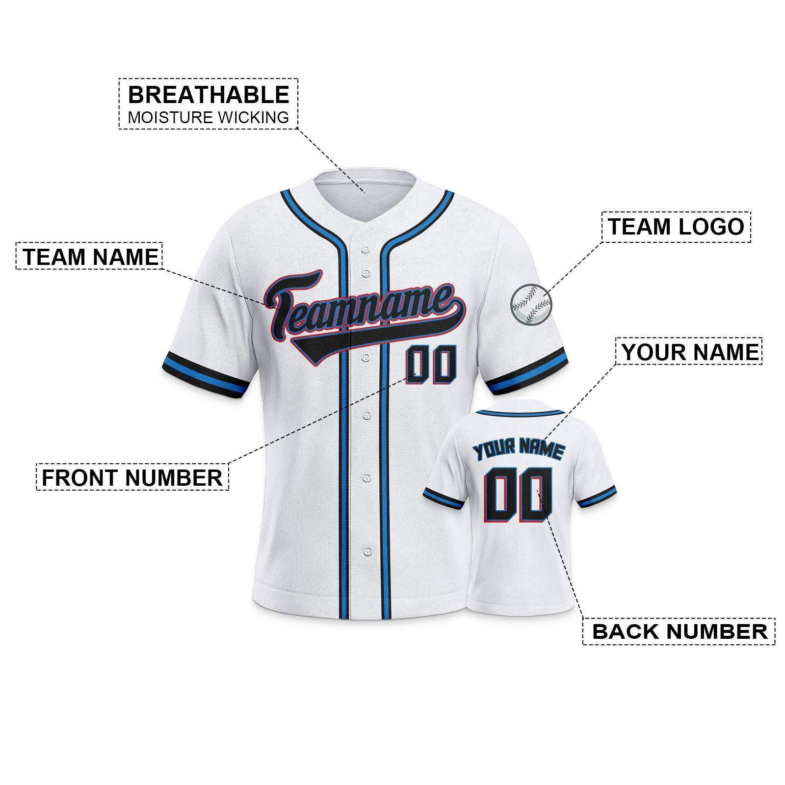 Custom White Black-Blue Orange Authentic Classic Baseball Jersey