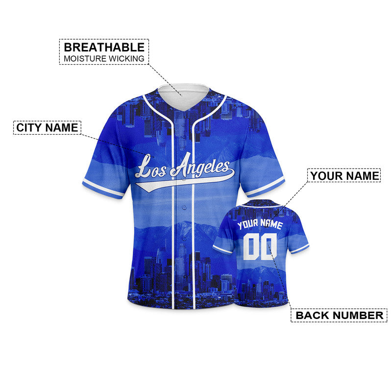 Custom 3D Night View Royal White Authentic Baseball Silhouette Jersey