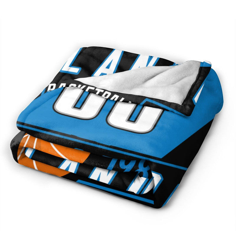 Custom Basketball Orlando Fleece Throw Blanket With Name Number for Fans Gifts
