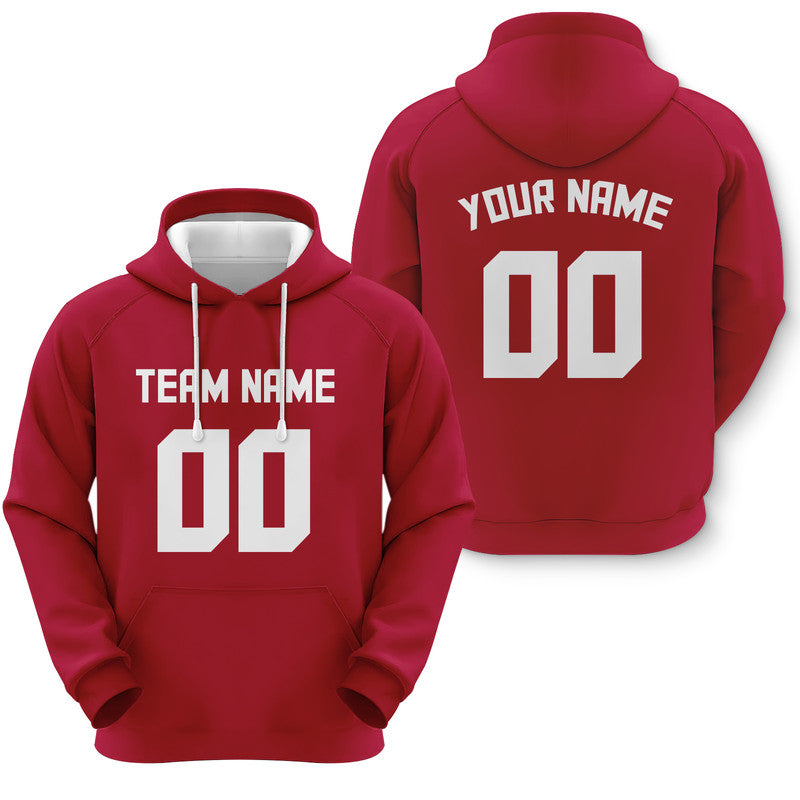 Custom Crimson White Sports Pullover  Sweatshirt Football Hoodie