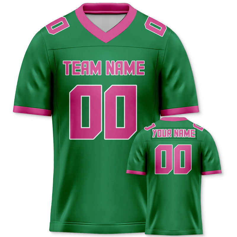 Custom Green Pink Mesh Authentic Football Jersey