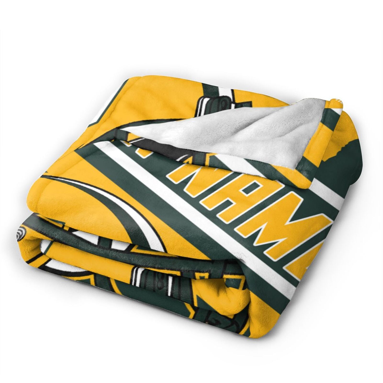 Custom Football City Map Green Bay Fleece Throw Blanket Name Number for Fans Gifts