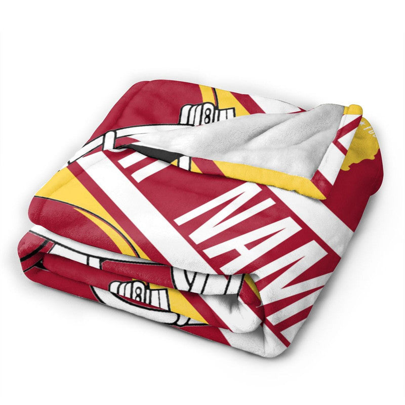 Custom Football USC Fleece Throw Blanket With Name Number for Fans Gifts