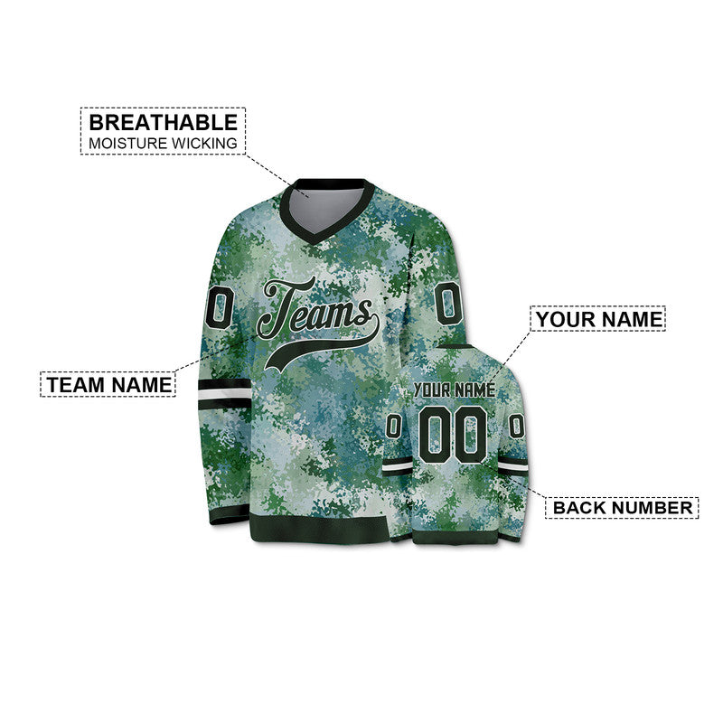 Custom Camo Kelly Green-White Authentic Salute To Service Hockey Jersey