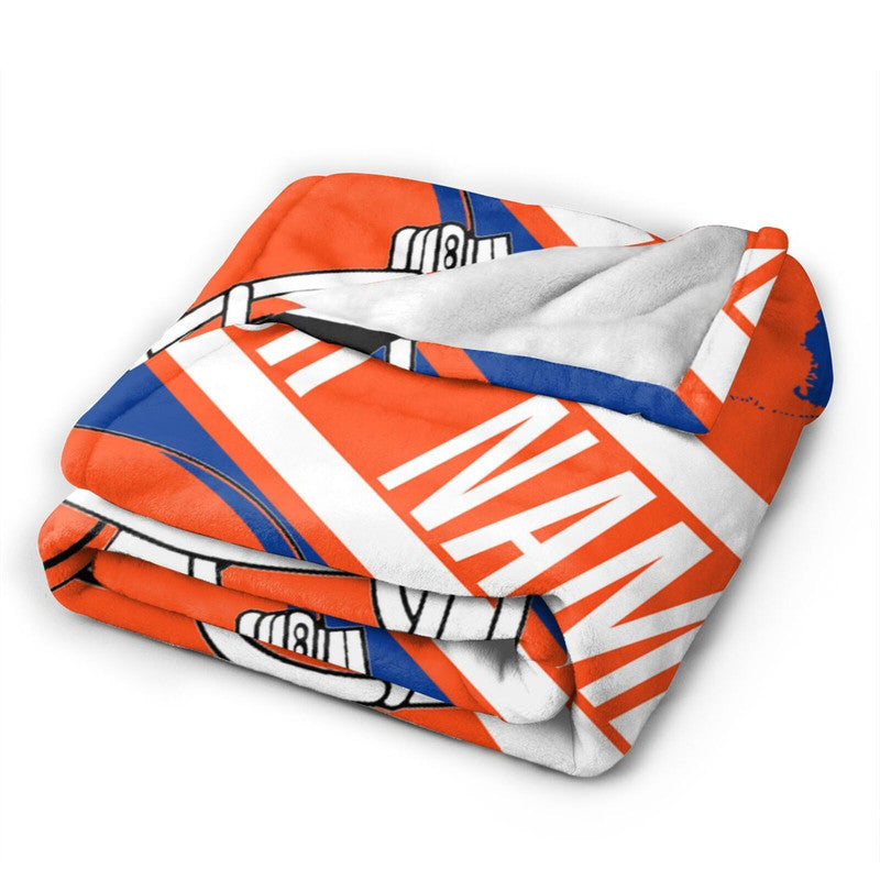 Custom Football Florida Fleece Throw Blanket With Name Number for Fans Gifts