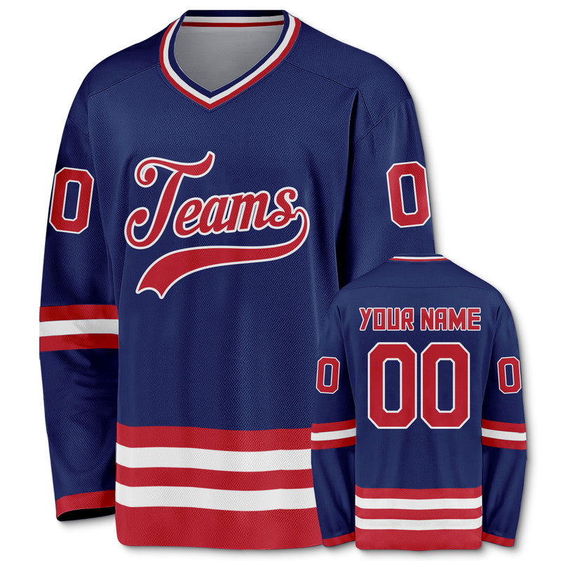 Custom Royal Red-White Authentic Hockey Jersey