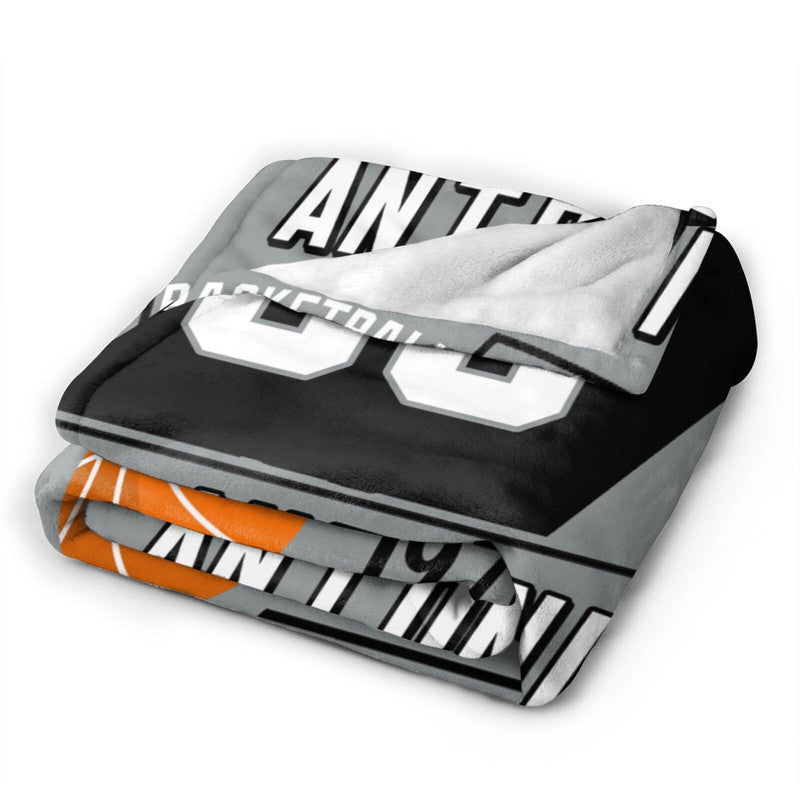 Custom Basketball San Antonio  Fleece Throw Blanket With Name Number for Fans Gifts