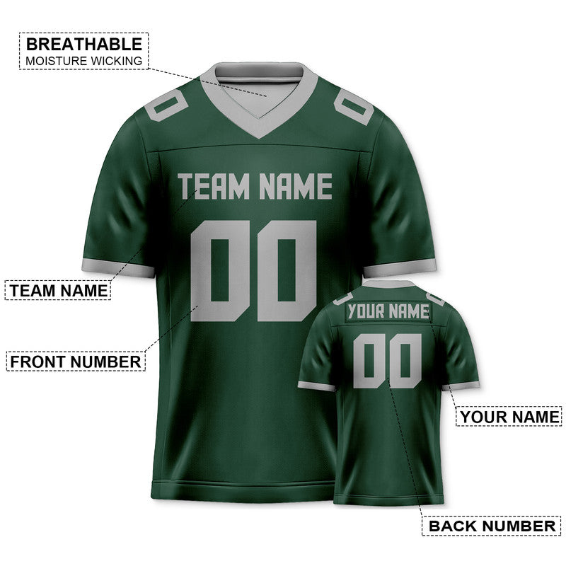 Custom Kelly Green Gray Mesh Authentic Football Jersey