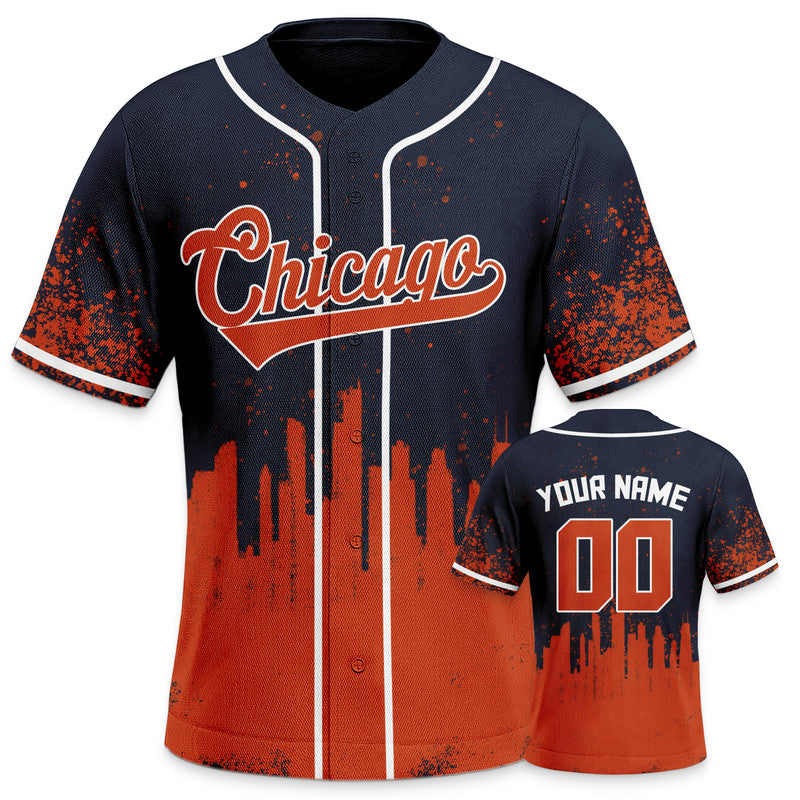 Custom 3D Graffiti Black Orange-White Authentic Baseball Silhouette Jersey