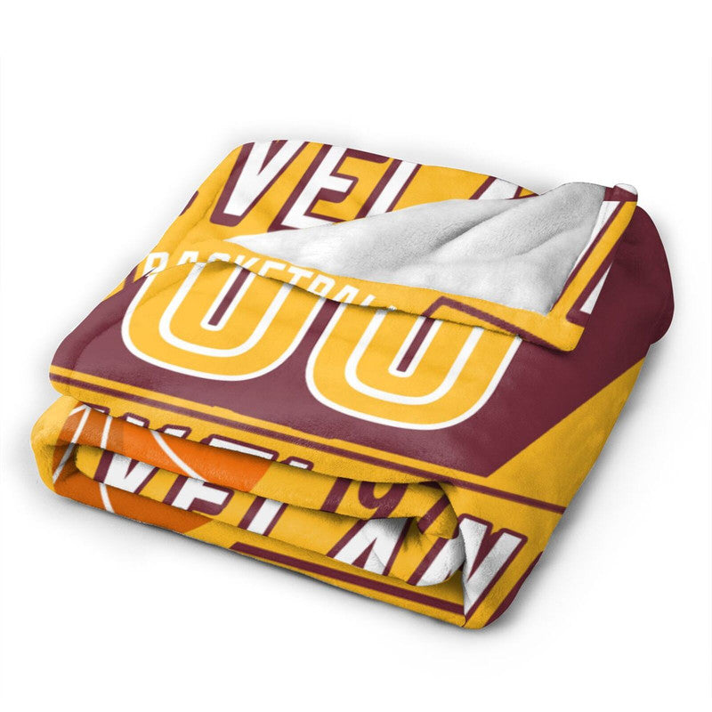 Custom Basketball Cleveland Fleece Throw Blanket With Name Number for Fans Gifts