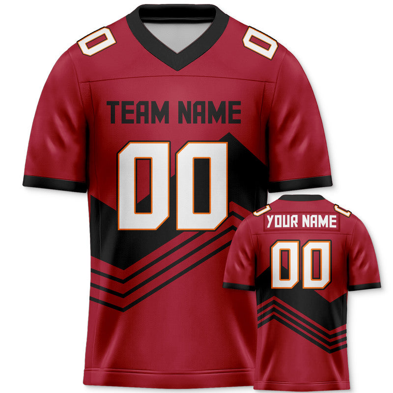 Custom Red White-Black Concept Version Authentic Football Jersey