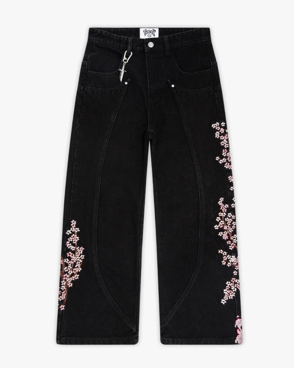Blossom Black Denim