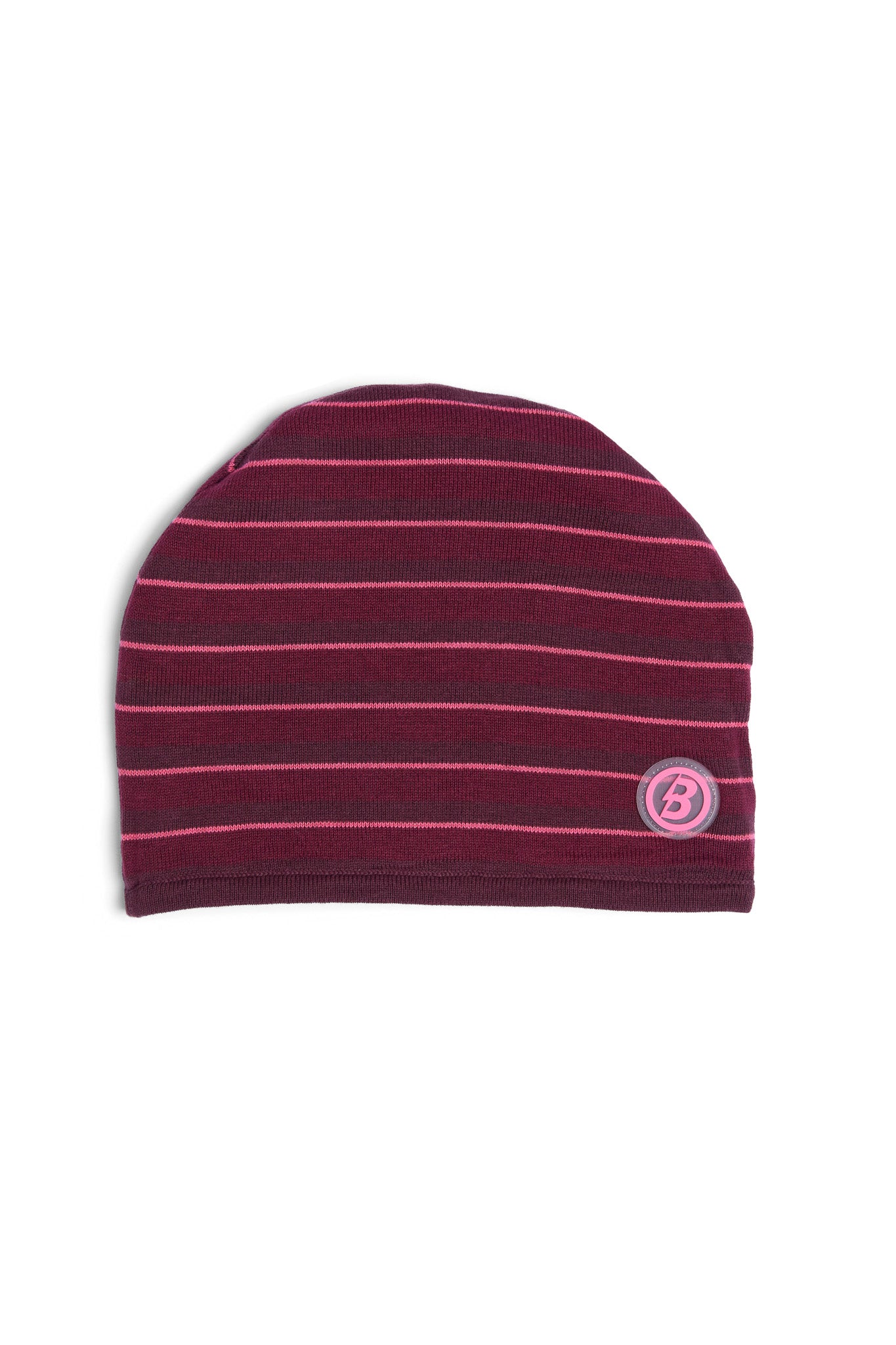 STRIPED KNIT BEANIE (MAGENTA/PINK)