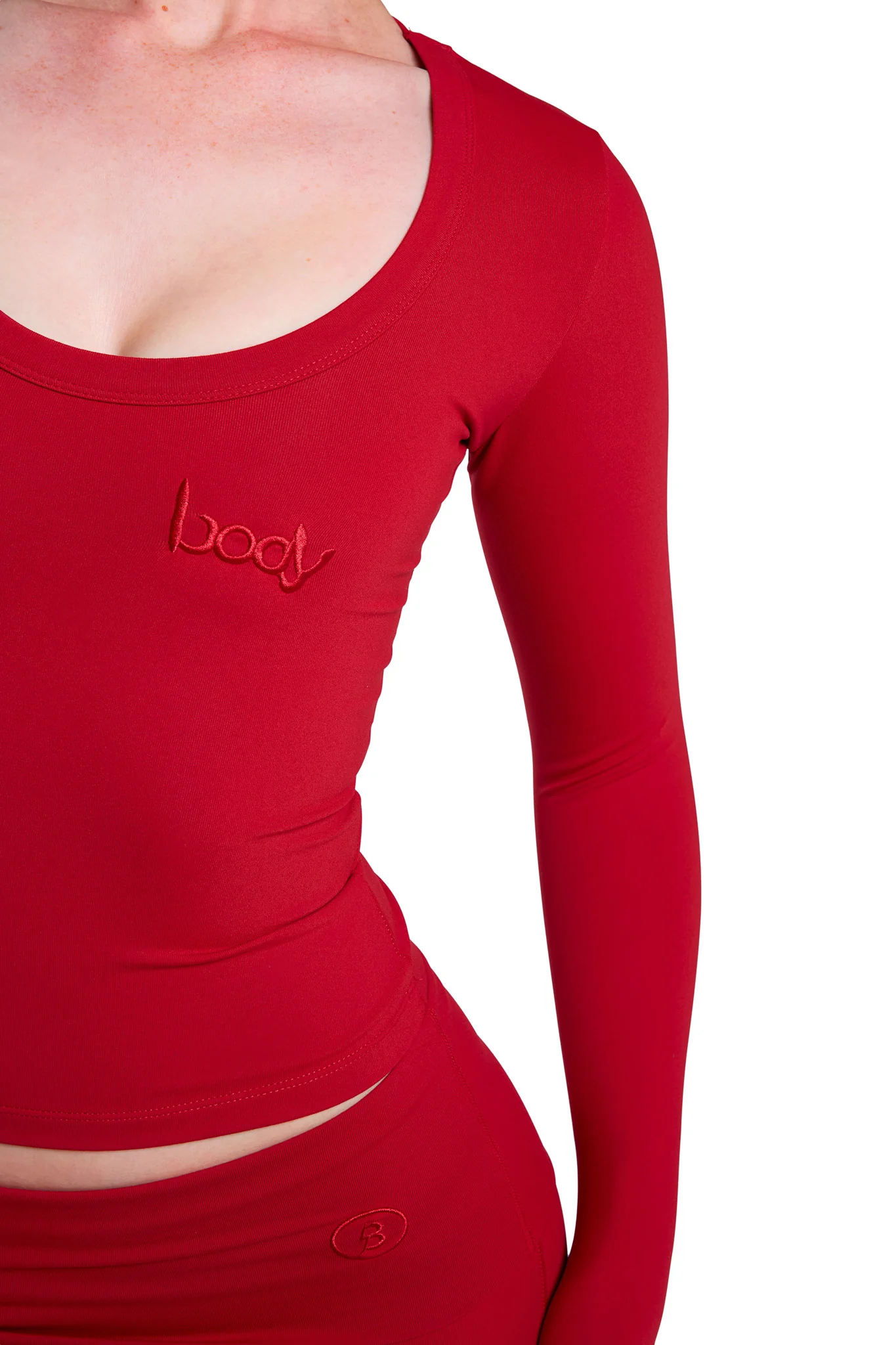 YOGA LONG SLEEVE FULL LENGTH TOP (FIRE RED)