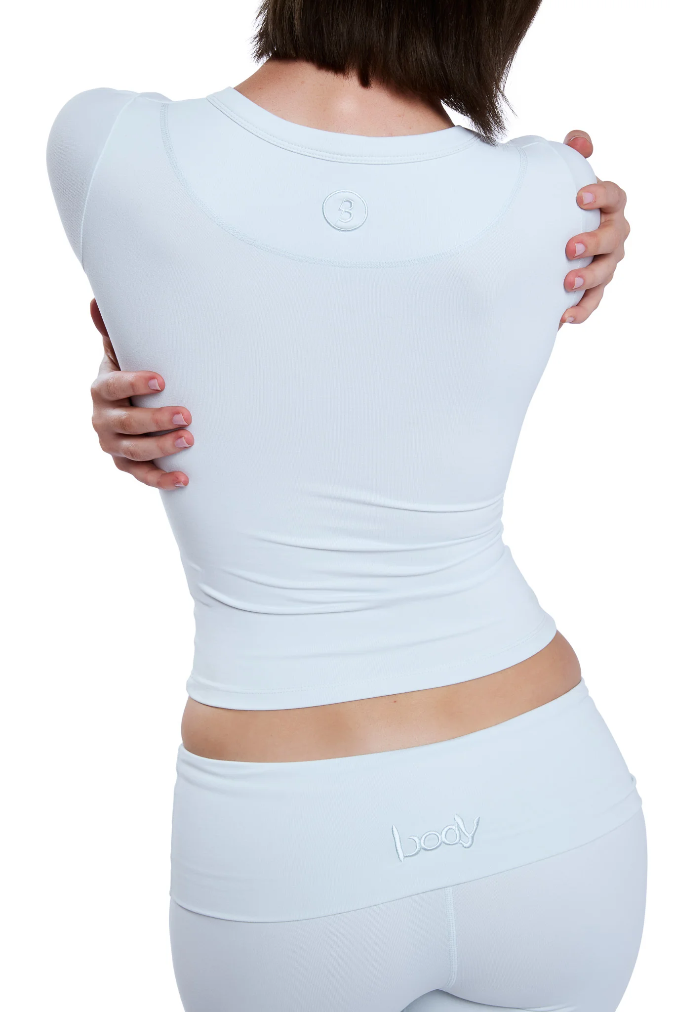 YOGA FULL LENGTH TOP (ICE BLUE WHITE)