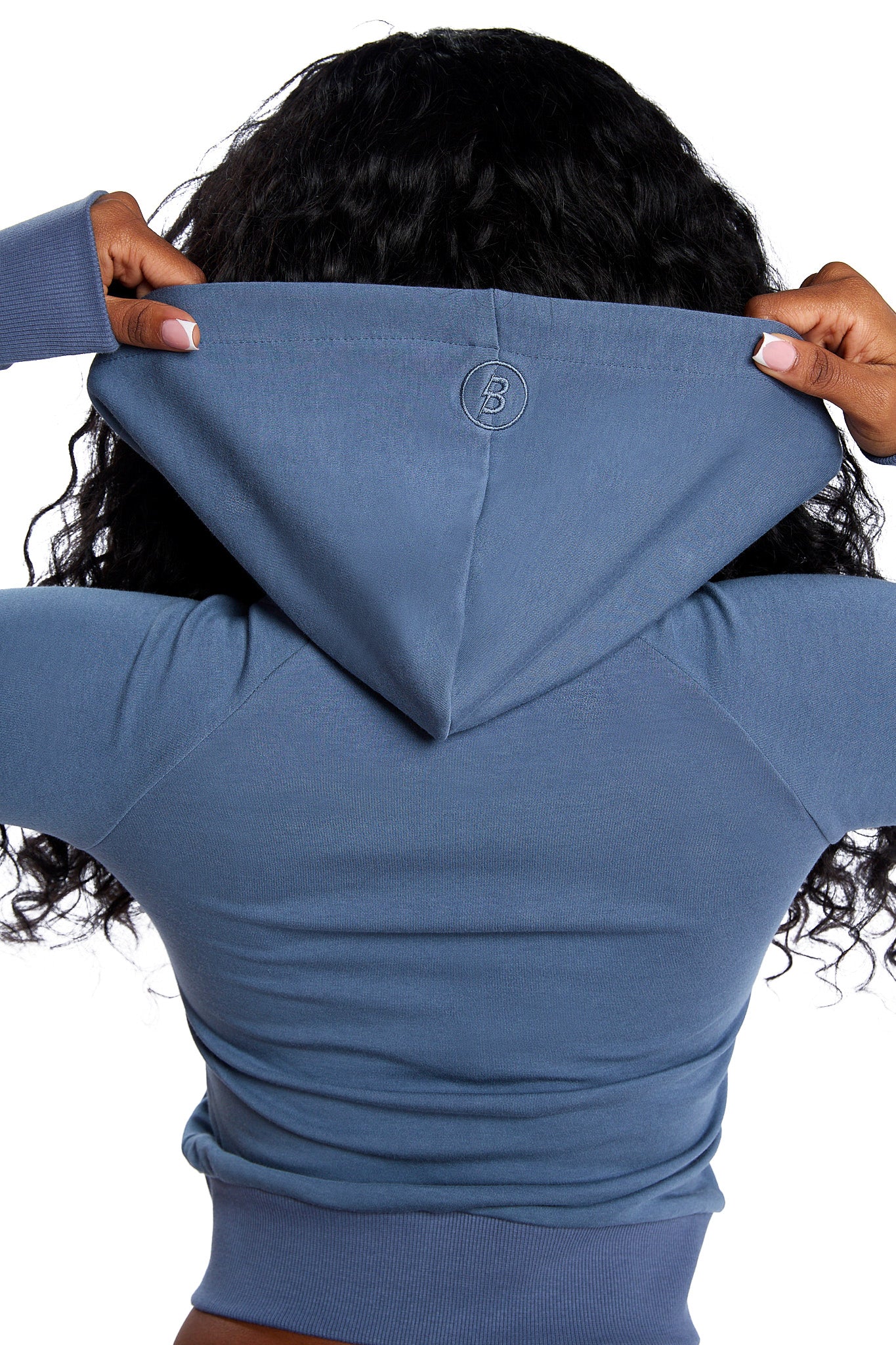 BODY KNITWEAR ZIP HOODIE (SHARK BLUE)