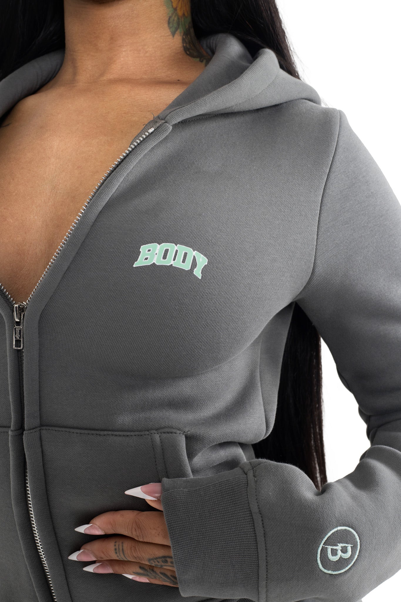 BACKSHOT HOODIE 2.0 (CHARCOAL/MINT)