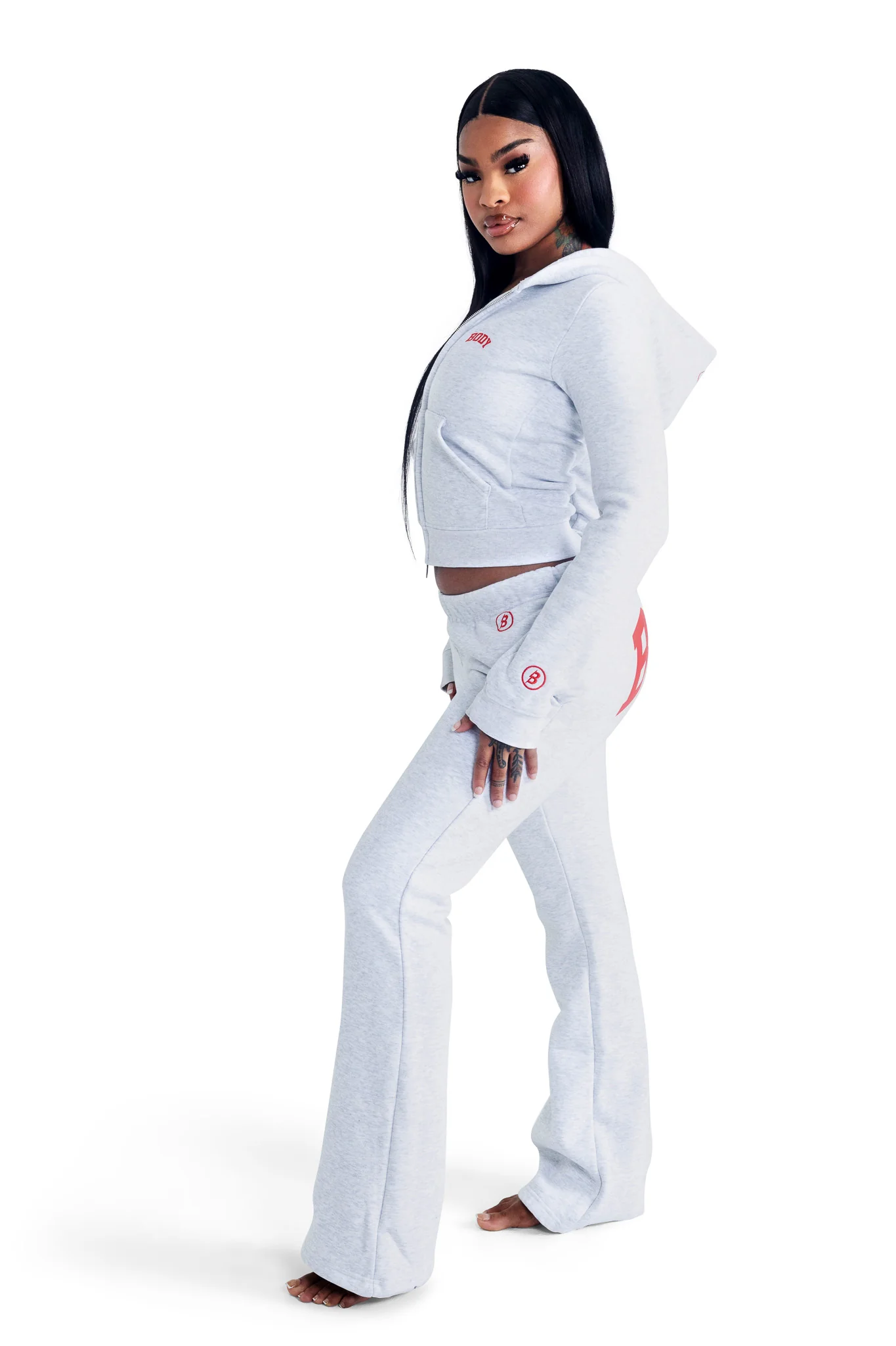 PRE-ORDER - BACKSHOT SWEATPANTS 2.0 (HEATHER GREY/RED)