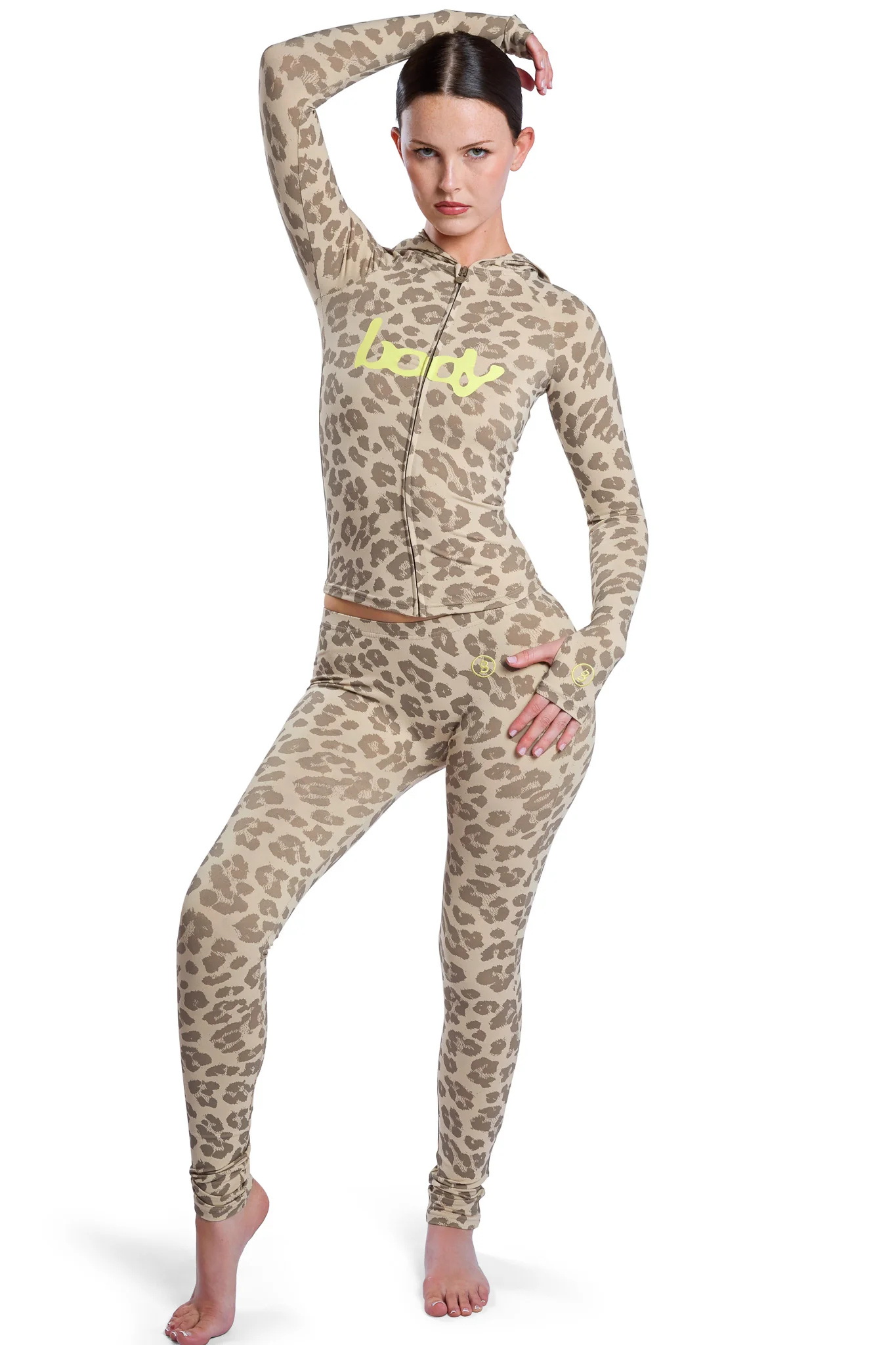 BASICS ULTRA LOW-RISE LEGGINGS 2.0 (IVORY LEOPARD/YELLOW)