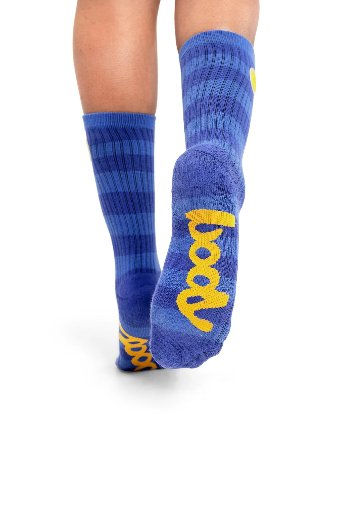STRIPED KNIT SOCKS (PERIWINKLE/YELLOW)