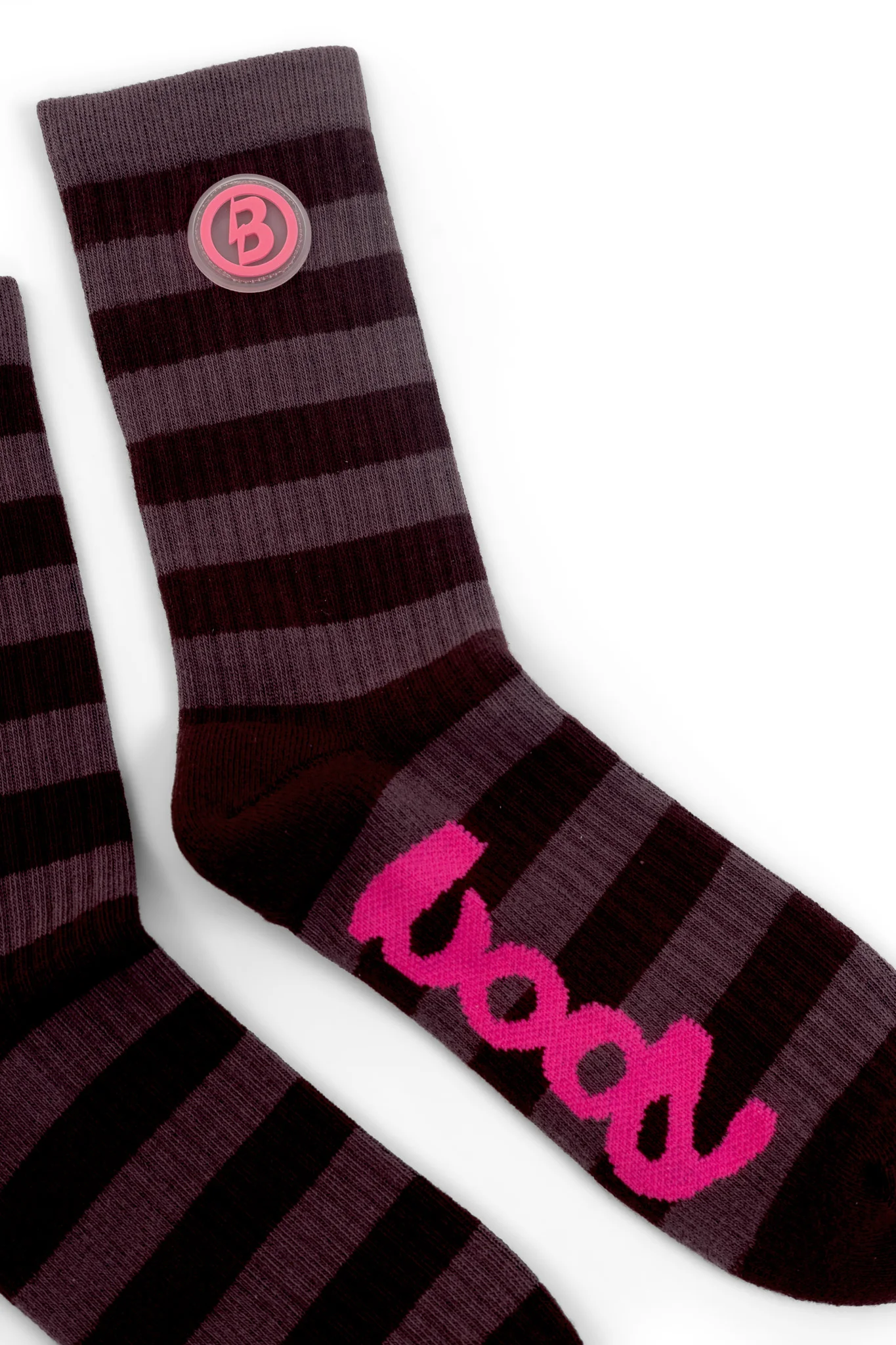 STRIPED KNIT SOCKS (MAGENTA/PINK)