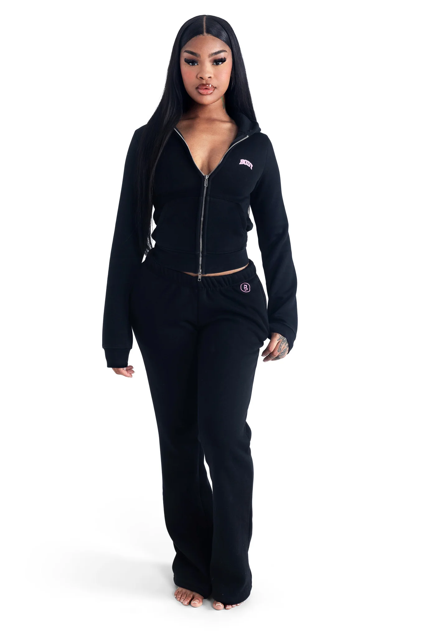 PRE-ORDER - BACKSHOT SWEATPANTS 2.0 (BLACK/PINK)