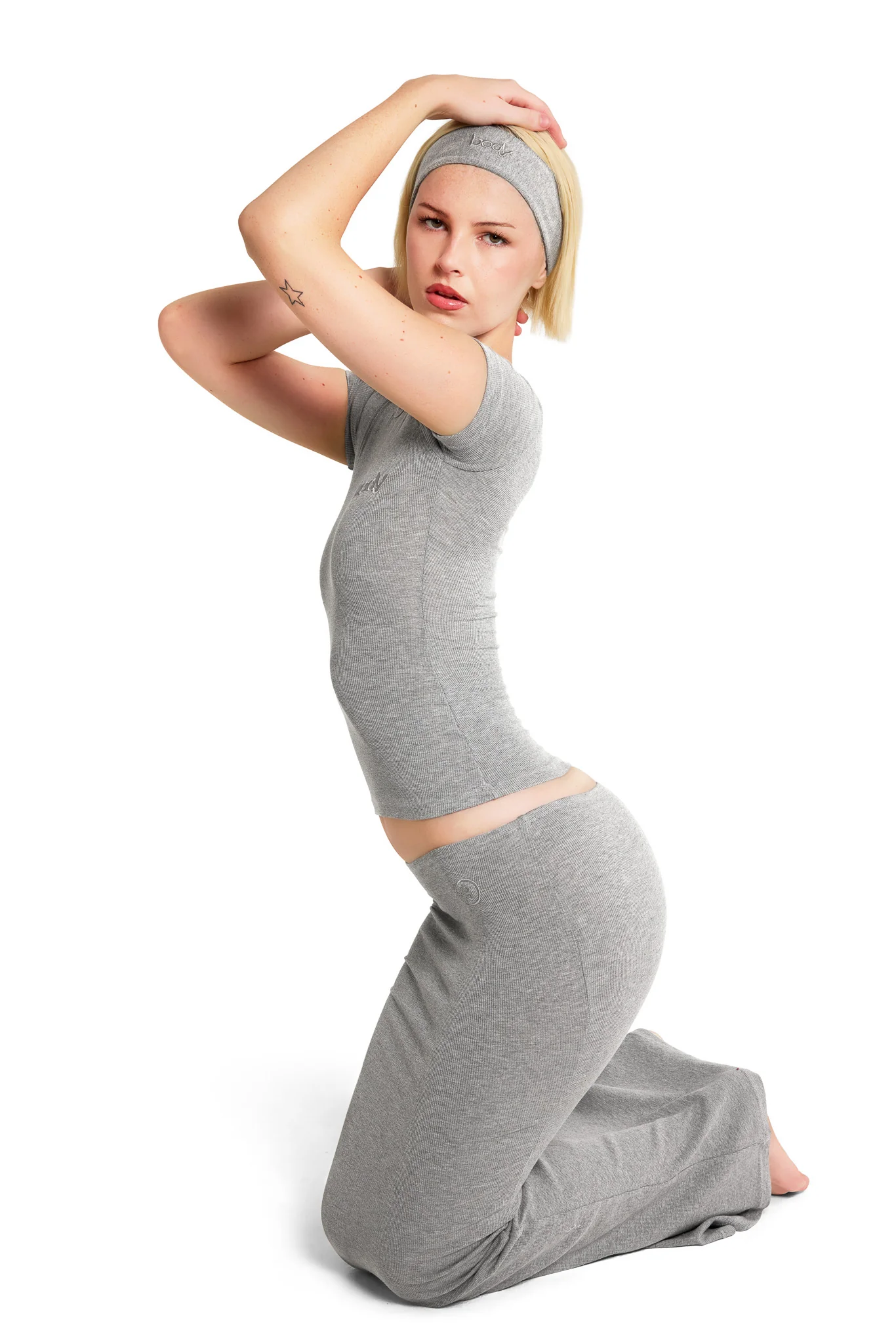 RIBBED HEADBAND ESSENTIAL (HEATHER GREY)