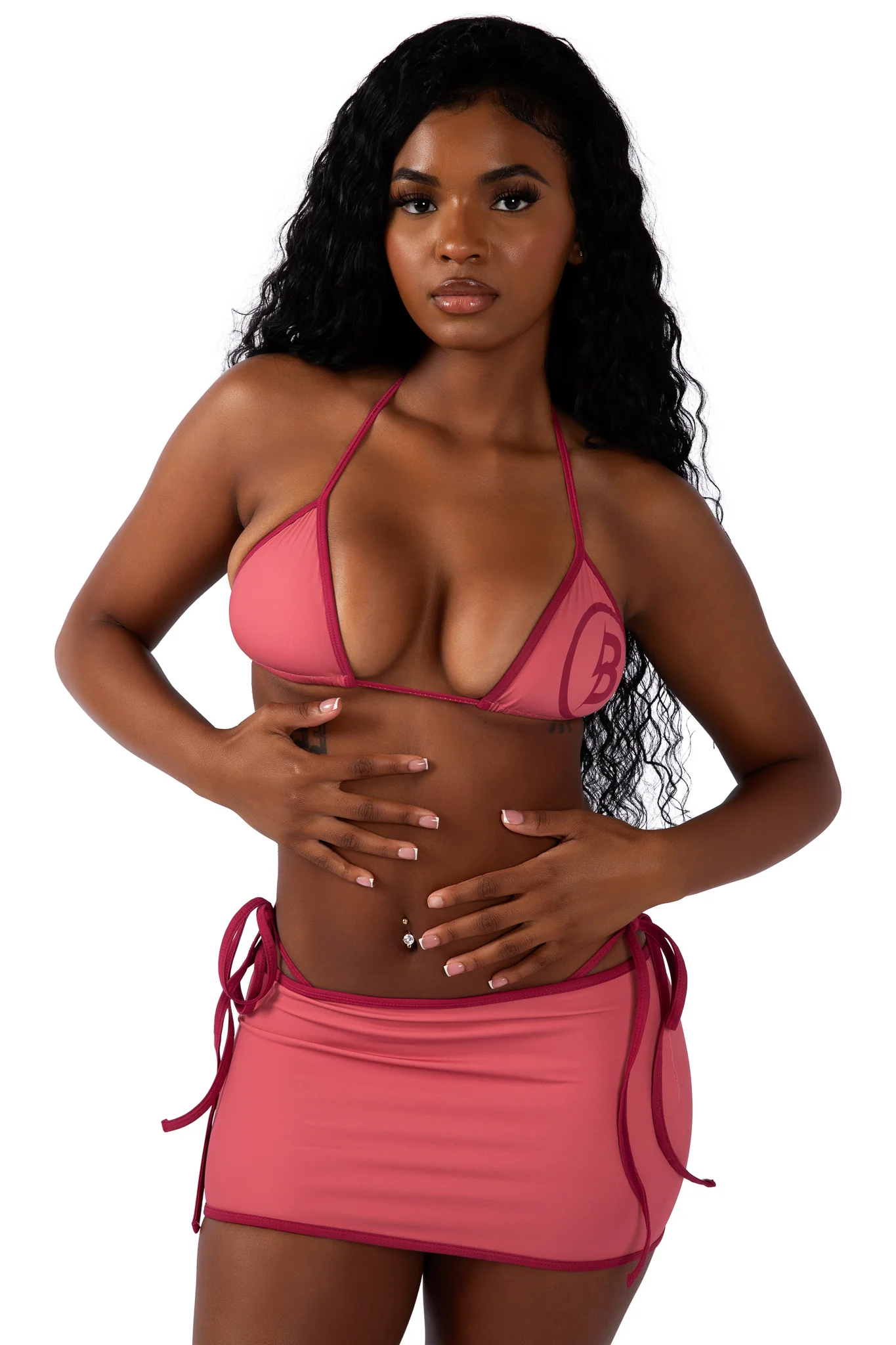 BACKSHOT BIKINI TOP (MUTED PINK/STRAWBERRY PINK)