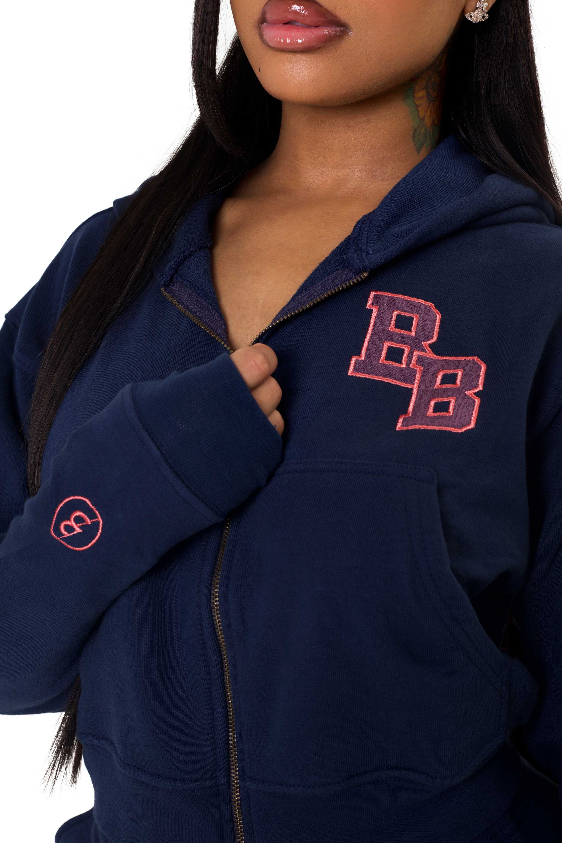 BODY UNIVERSITY HOODIE (NAVY/SALMON)