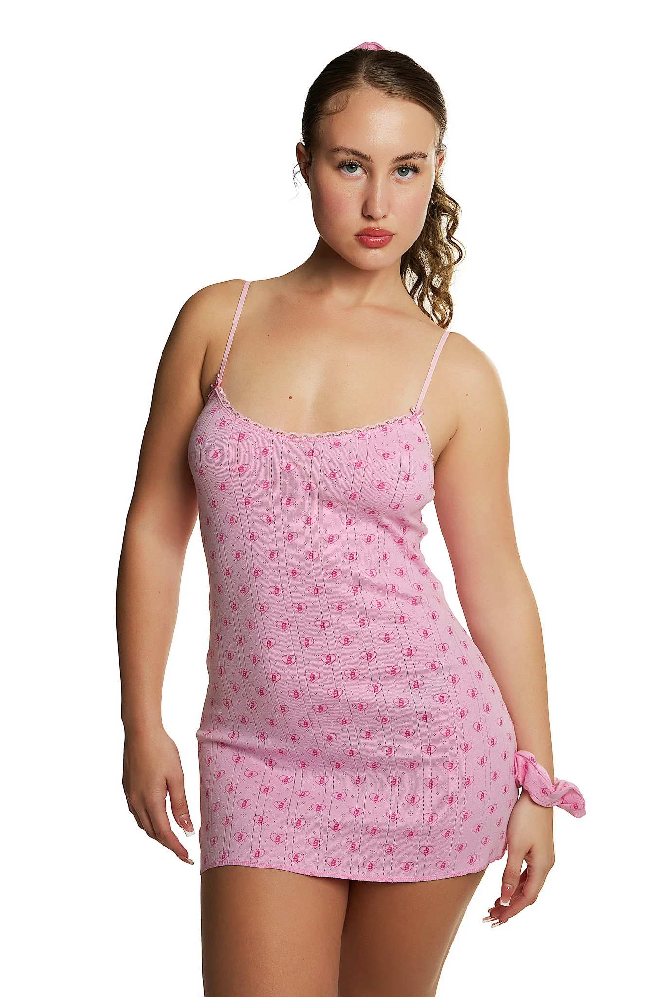 HOMEBODY PAJAMA MINI DRESS (PINK)