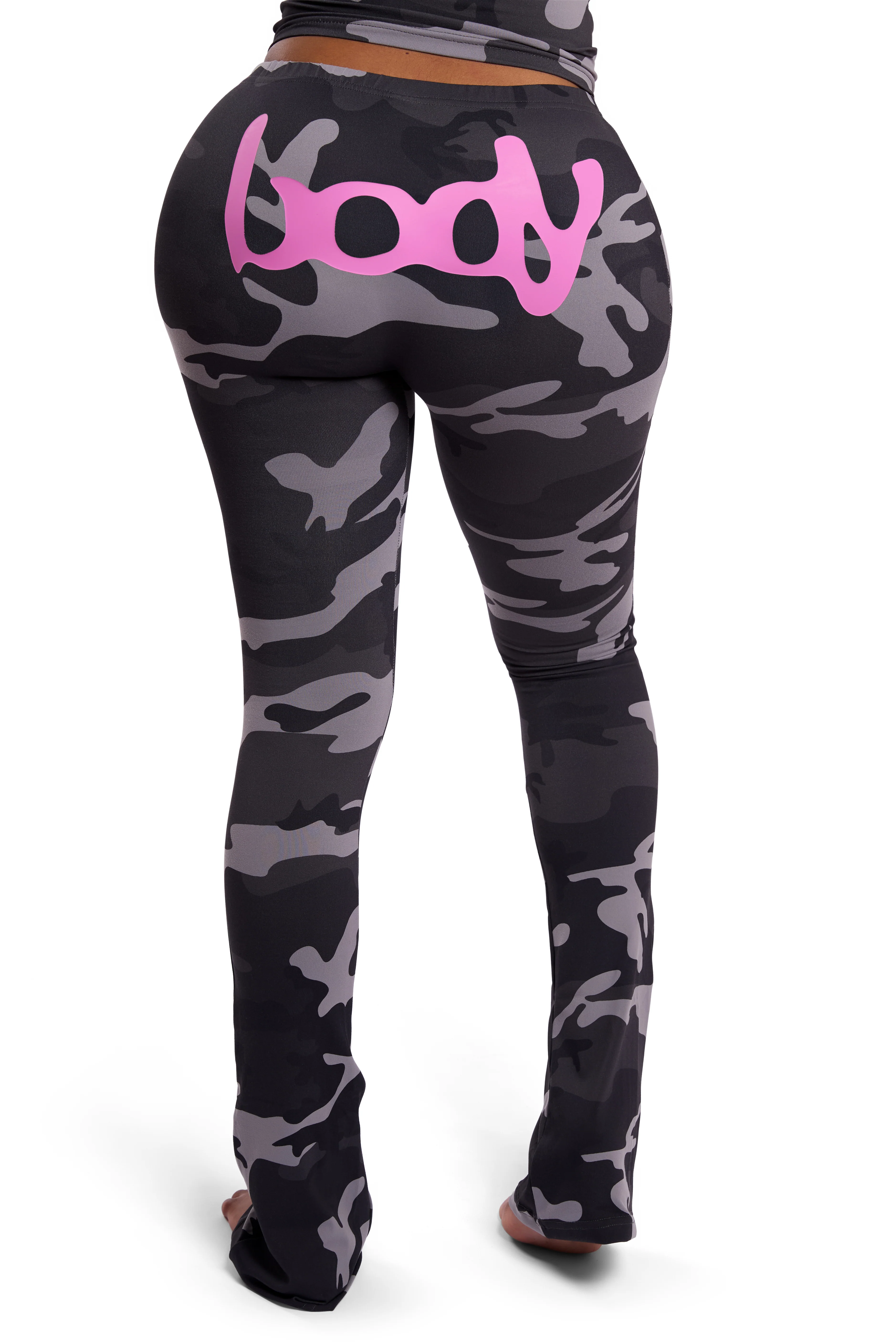 BASICS ULTRA LOW-RISE LEGGINGS 2.0 (GREY CAMO/HOT PINK)