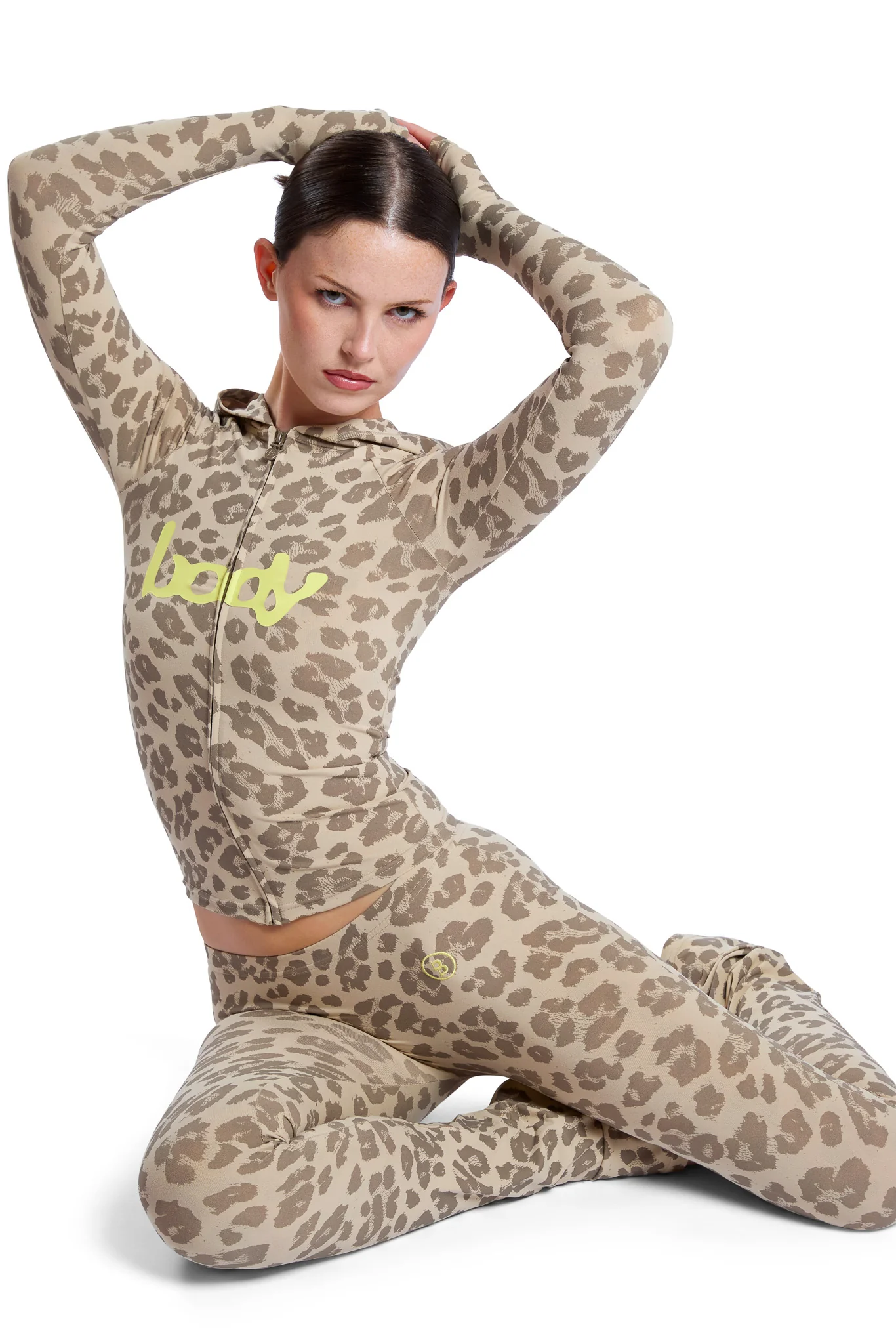 BASICS HOODIE 2.0 (IVORY LEOPARD/YELLOW)