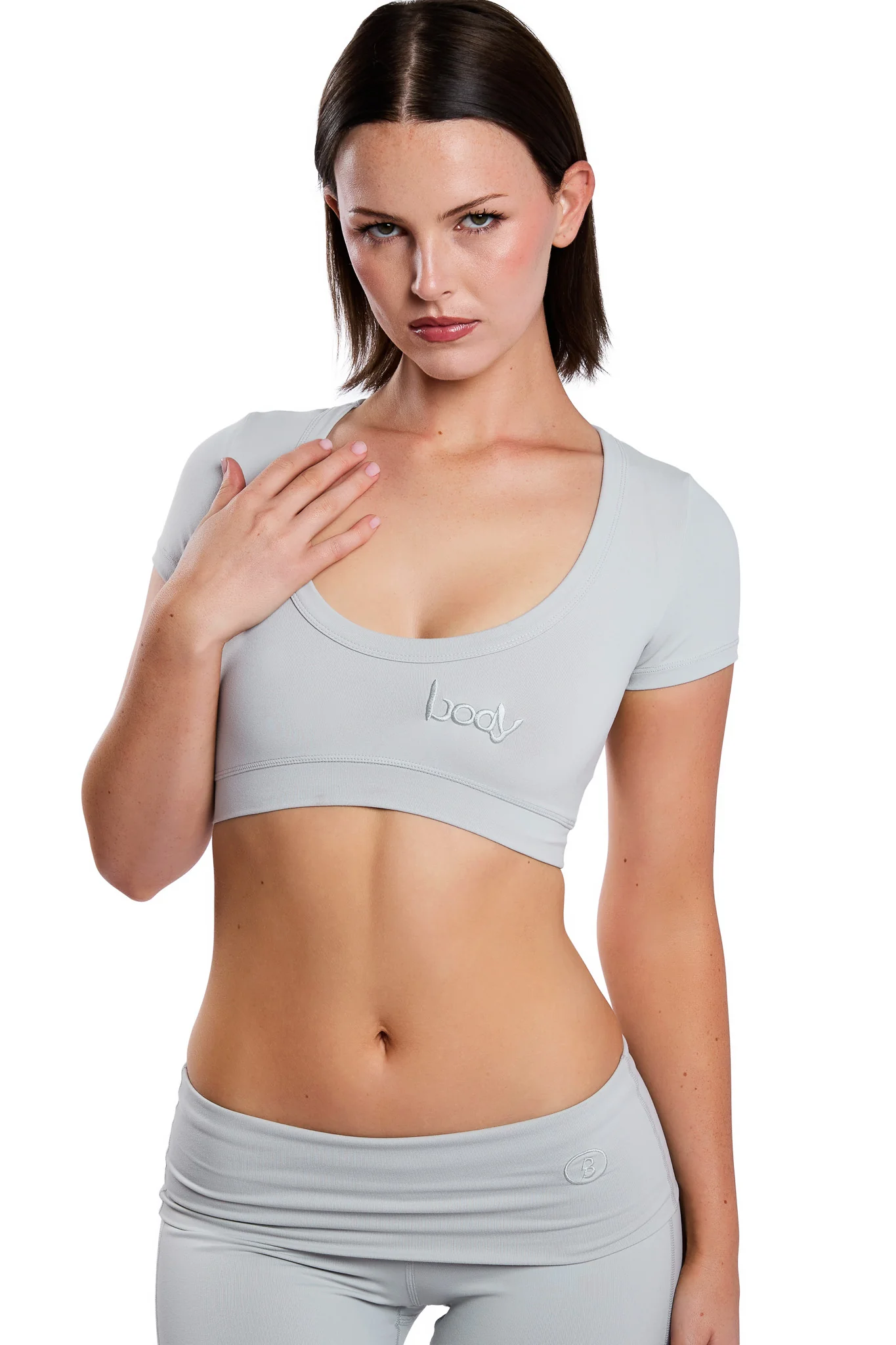 YOGA CROP TOP (SLATE GREY)